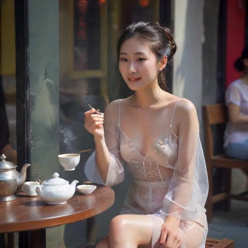 茶肆里的热闹氛围