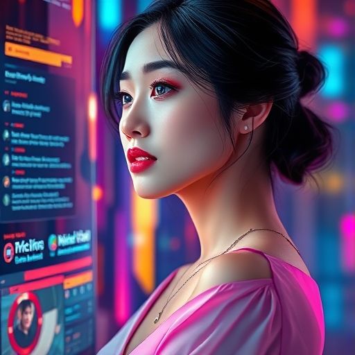 电脑屏幕上显示着论坛界面,文字和图标模糊,强调信息交流。