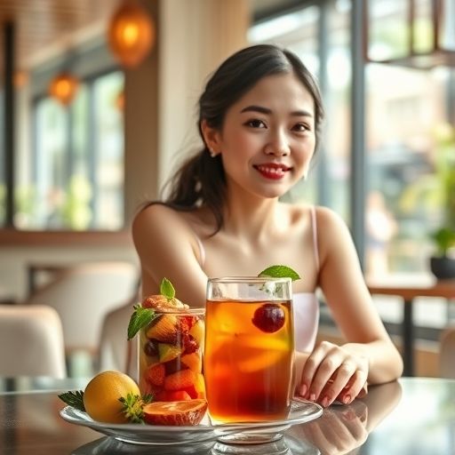 水果茶与茶具特写场景