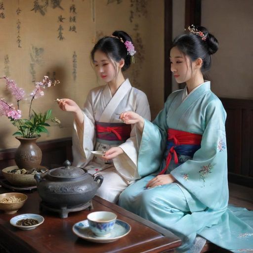 茶室内的古风装饰