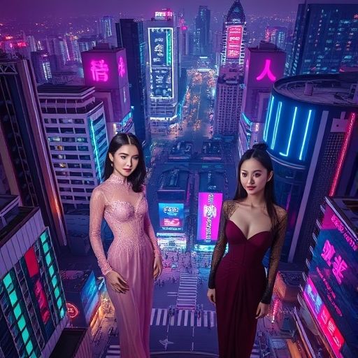 广州98场俯瞰灯光效果