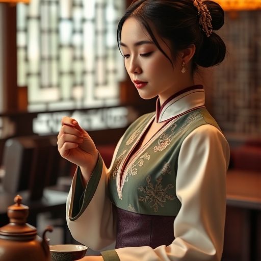 茶艺师优雅展示茶文化