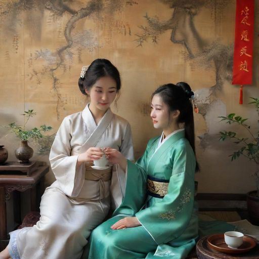 多人参与茶会活动的热闹场景