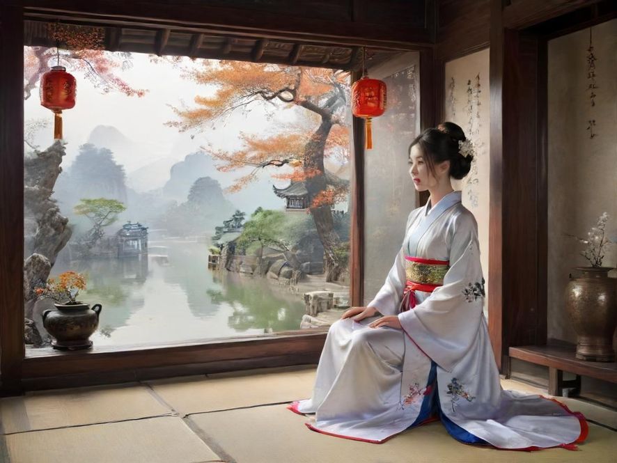 图片:广州一处宁静温馨的茶艺馆内部景象