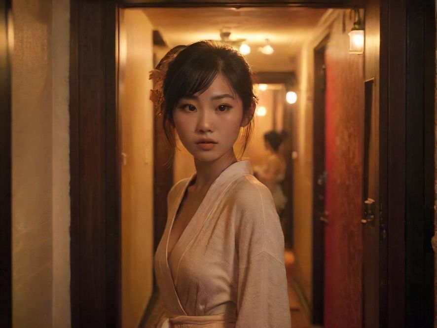 通往秘密之地的神秘走廊,灯光微暗,充满诱惑