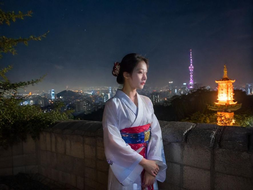 广州城市夜景灯光璀璨