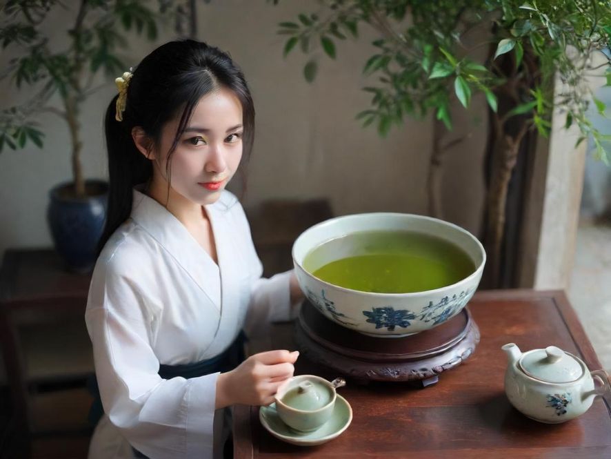 茶艺师正在冲泡香茗