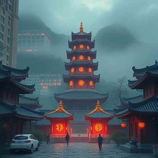 图片描述:广州某高端休闲会所的大堂,宽敞明亮,装修现代,光线柔和,给人舒适感。