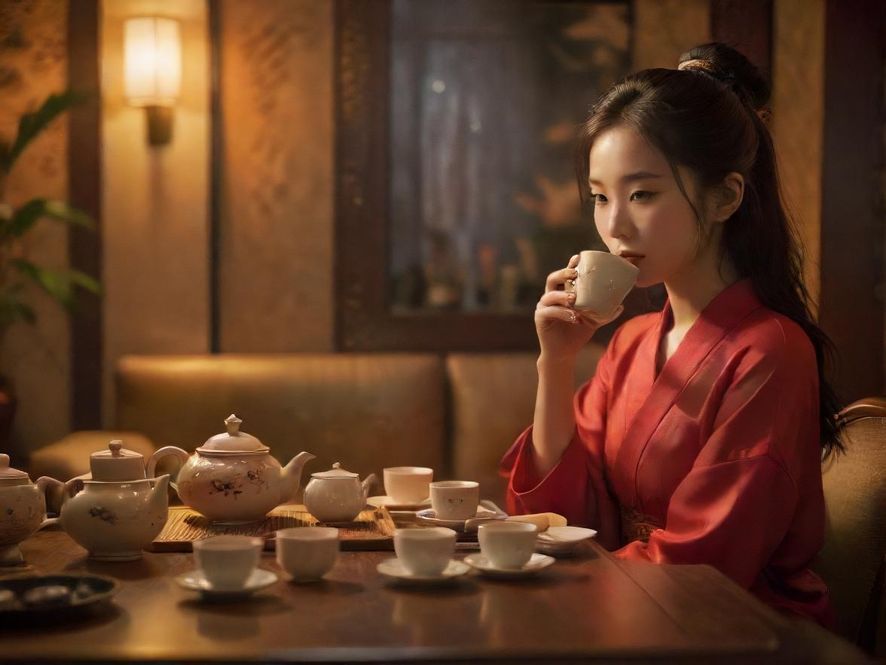 广州越秀喝茶场景温馨氛围