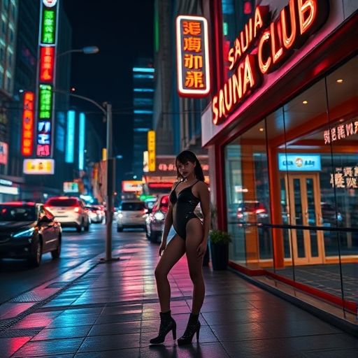 夜色中半套会所外观