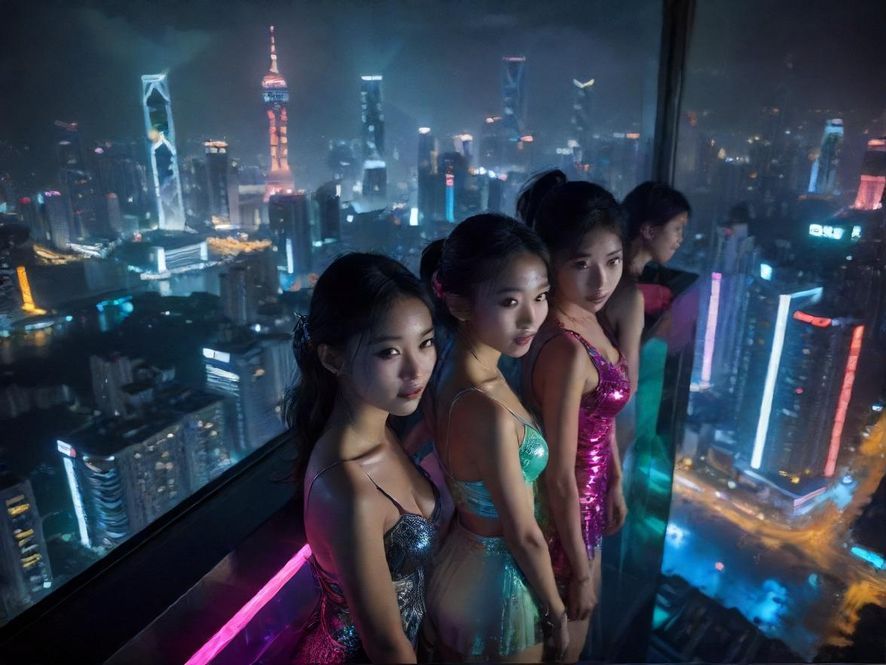 深圳璀璨夜景,高楼林立,霓虹闪烁,充满都市活力。