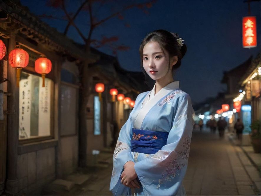 广州天河夜景，霓虹闪烁，充满都市魅力