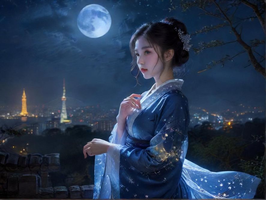 图片：夜晚街头，某人正在手机上查找信息