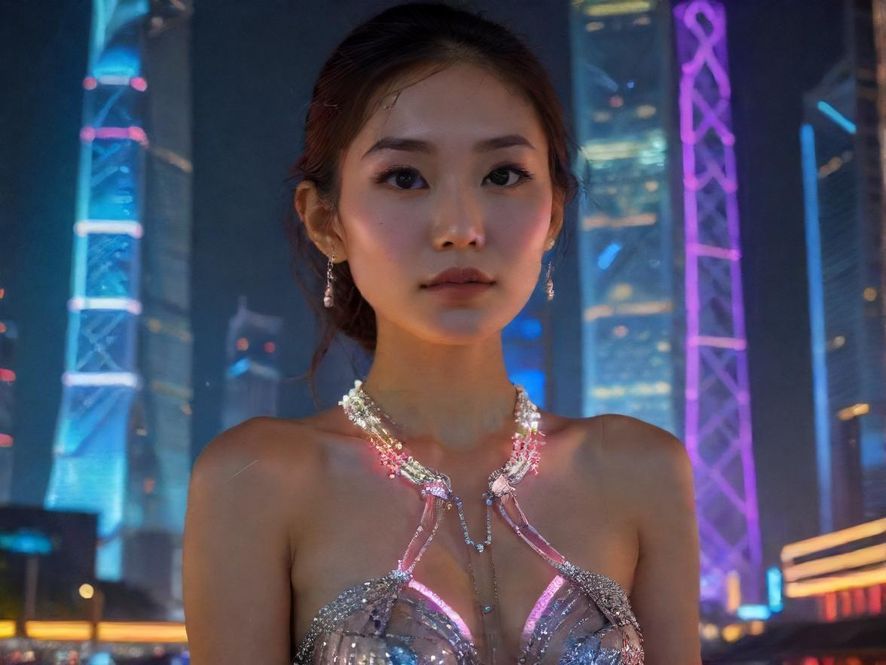 广州夜场迷幻灯光,展现城市夜生活魅力。