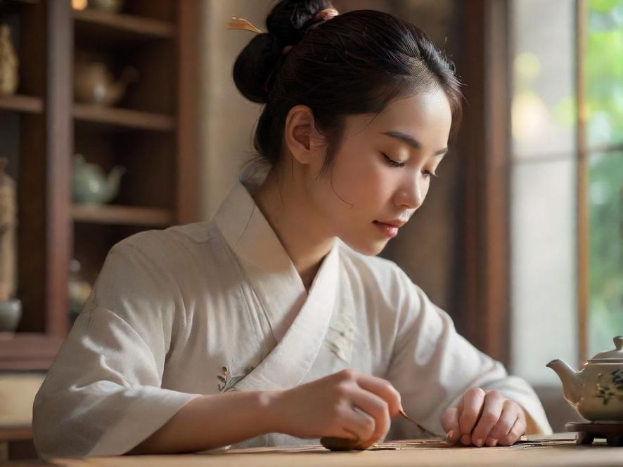 惠州茶艺师冲泡新茶场景