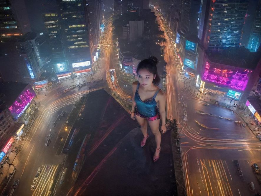 广州岗顶繁华的夜景