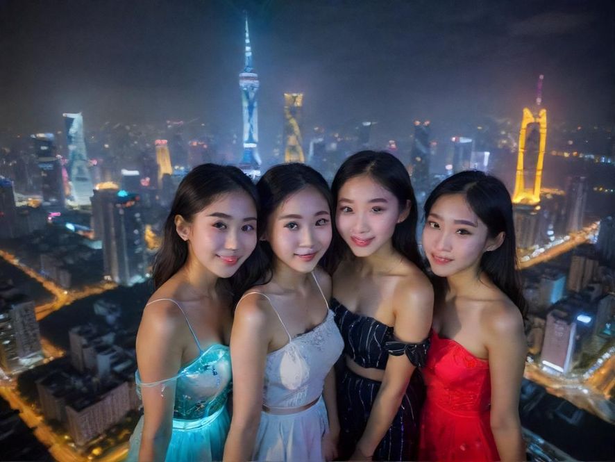 广州的繁华夜景，高楼林立，灯火辉煌，展现着都市的活力与魅力。