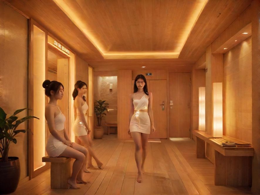 佛山高端桑拿会所入口,灯光温馨,环境私密