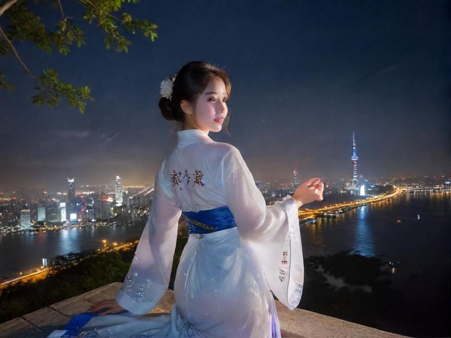 深圳夜色下的繁华街景