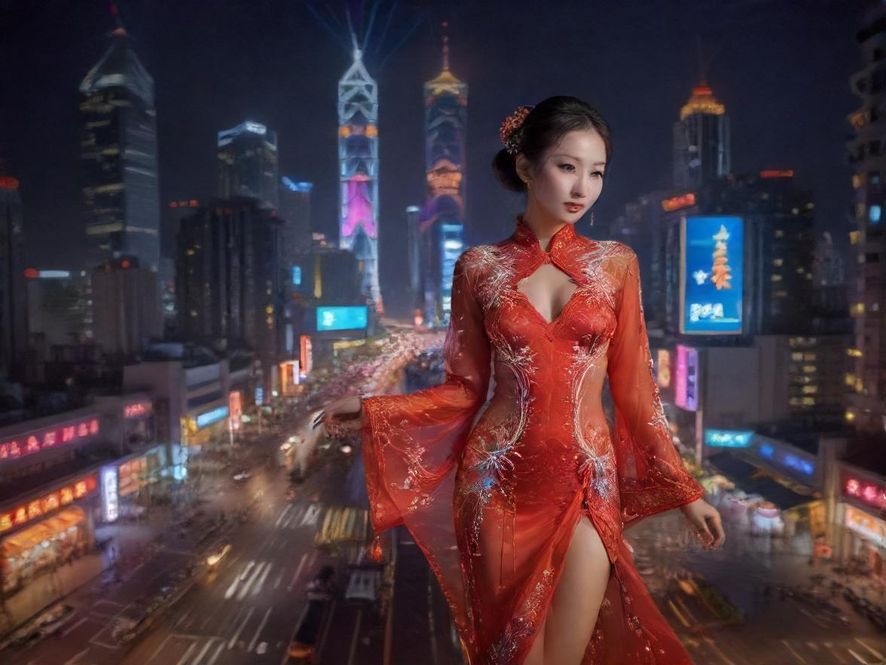 深圳长安区夜场街景