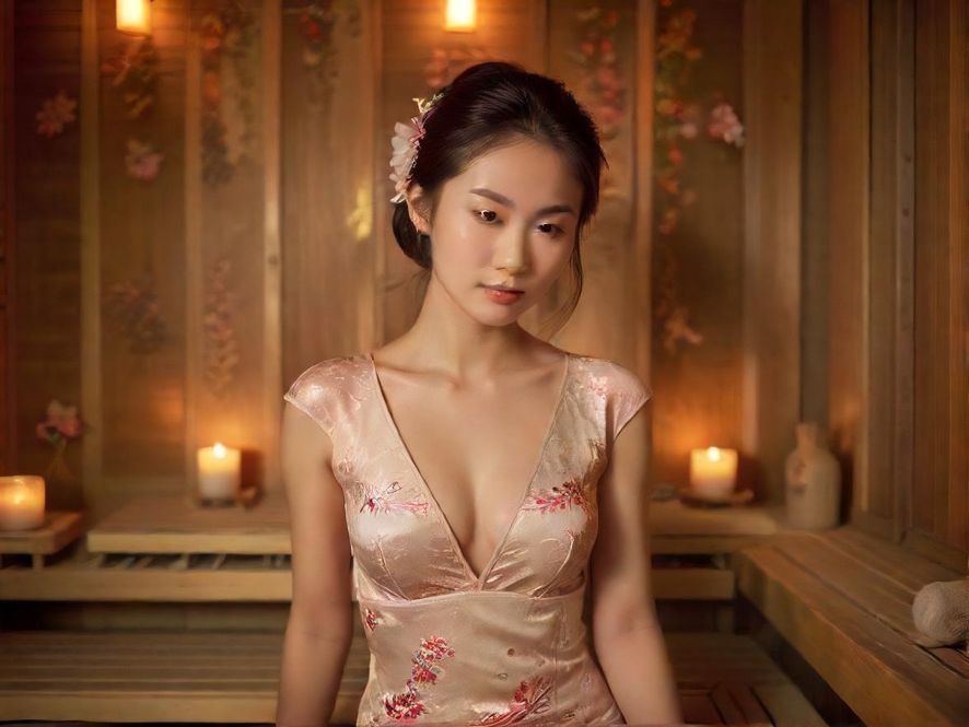 舒适私密的桑拿房内,准备进行放松按摩