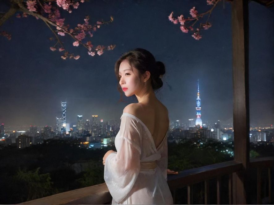 广州夜场会所的霓虹灯光场景