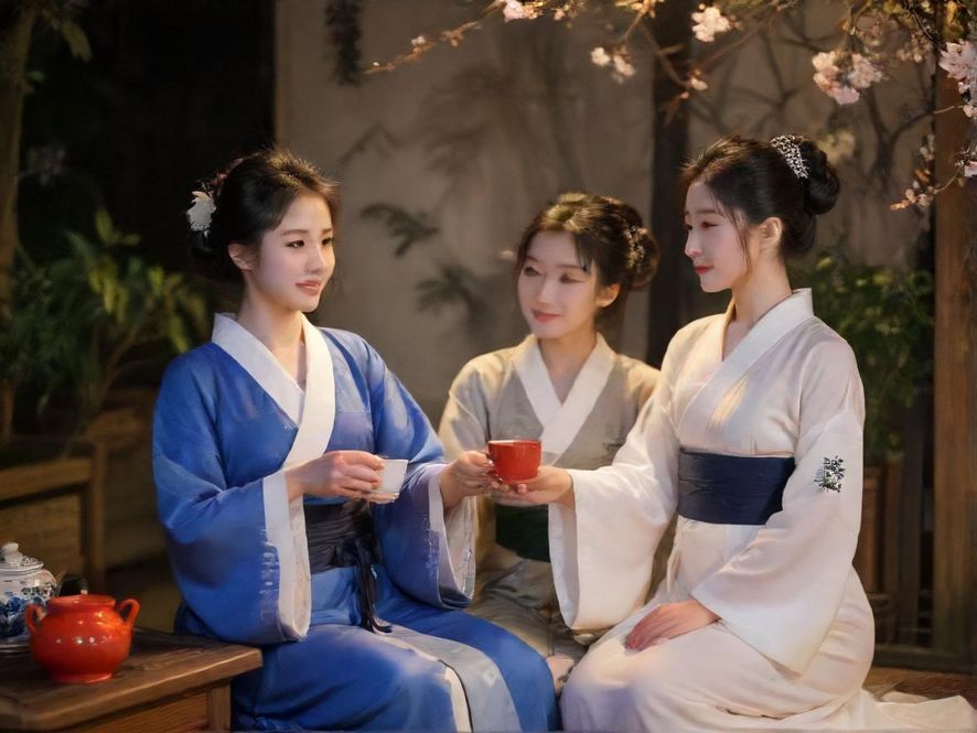 广州夜场茶室茶艺表演场景