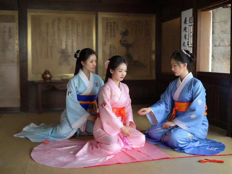 休闲场所内轻松交谈场景