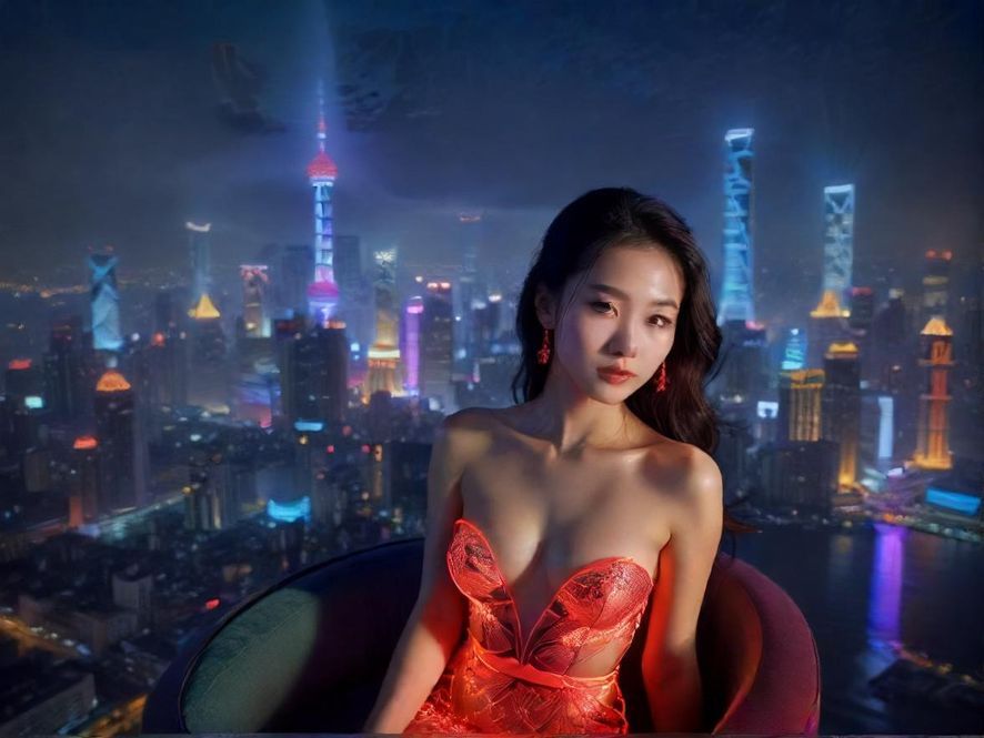 都市夜景桑拿会所外观