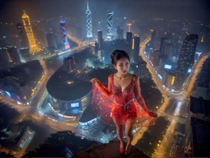 广州夜场灯光绚丽夜景