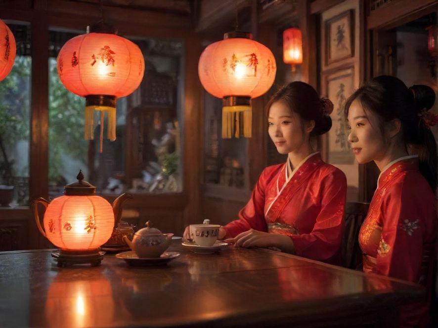 深圳龙岗茶馆夜景