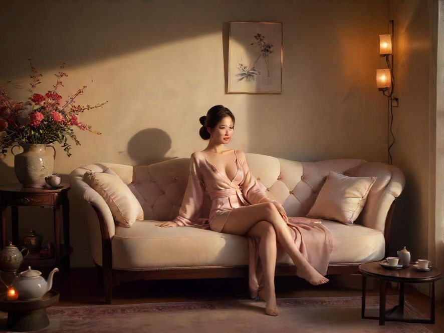 舒适私密的休闲场所一角