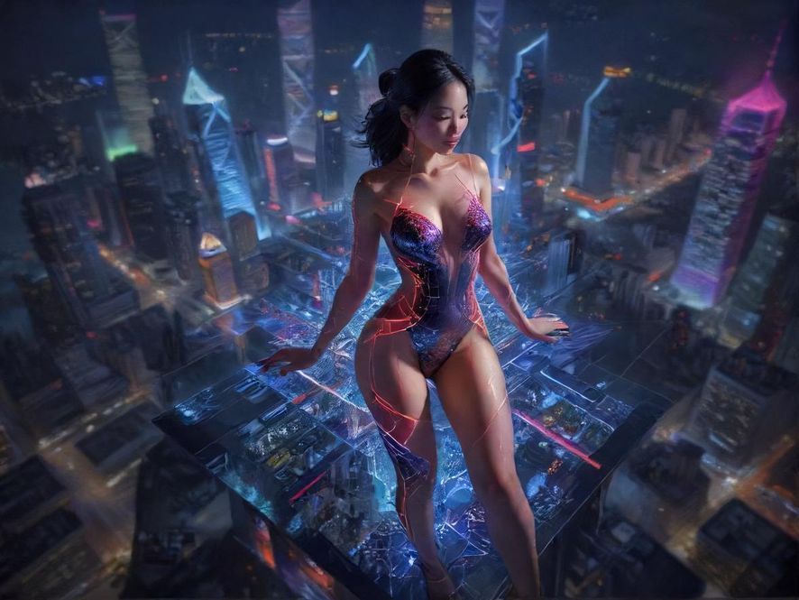 城市夜景中的娱乐场所地图指引