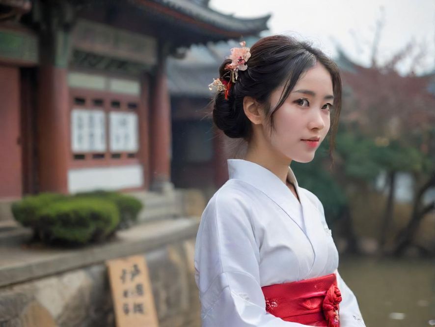 一位广州魅力女孩在时尚街头被动态抓拍,背景是充满活力的都市景观。