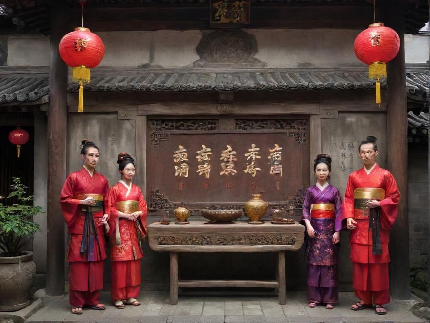 一群年轻人在城市露天咖啡馆轻松交流