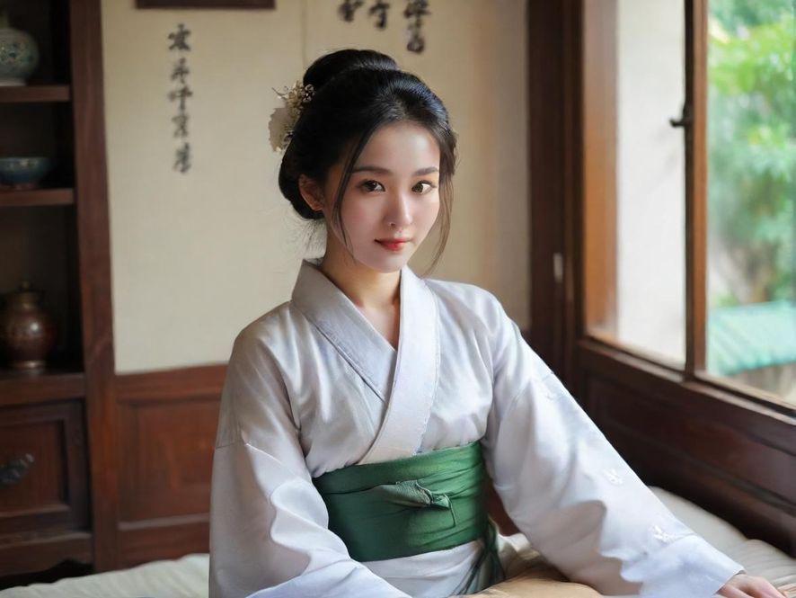 一位时尚的年轻女性坐在窗边，手持茶杯，面带微笑，享受着轻松惬意的午后时光，背景是明亮舒适的现代家居环境。