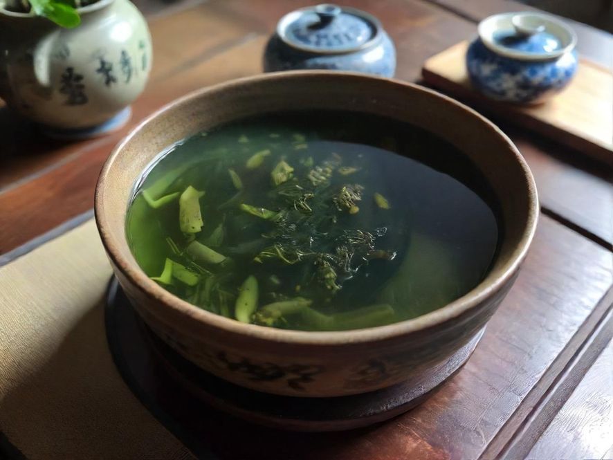 茶馆内两位朋友轻松交谈，享受悠闲时光