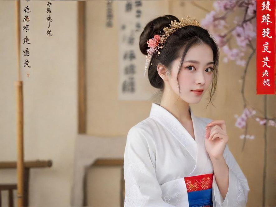 一位年轻女性正在电脑前专注地浏览92hsq花社区的注册页面，脸上带着一丝期待的微笑。