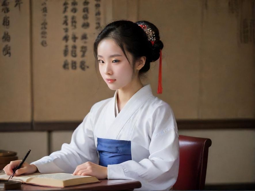 花社区的优质老师与学生在书房中进行温馨的交流,老师面带微笑,学生认真倾听。