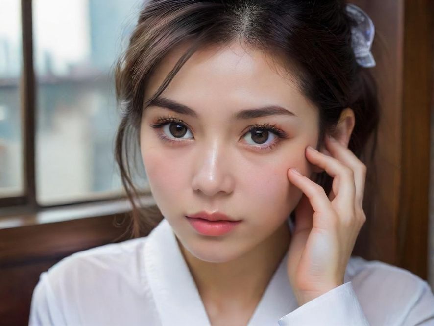 一位年轻女性在城市霓虹灯下,专注而充满期待地看着手机屏幕,仿佛通过蒲君吧app发现了什么新奇的城市玩法。