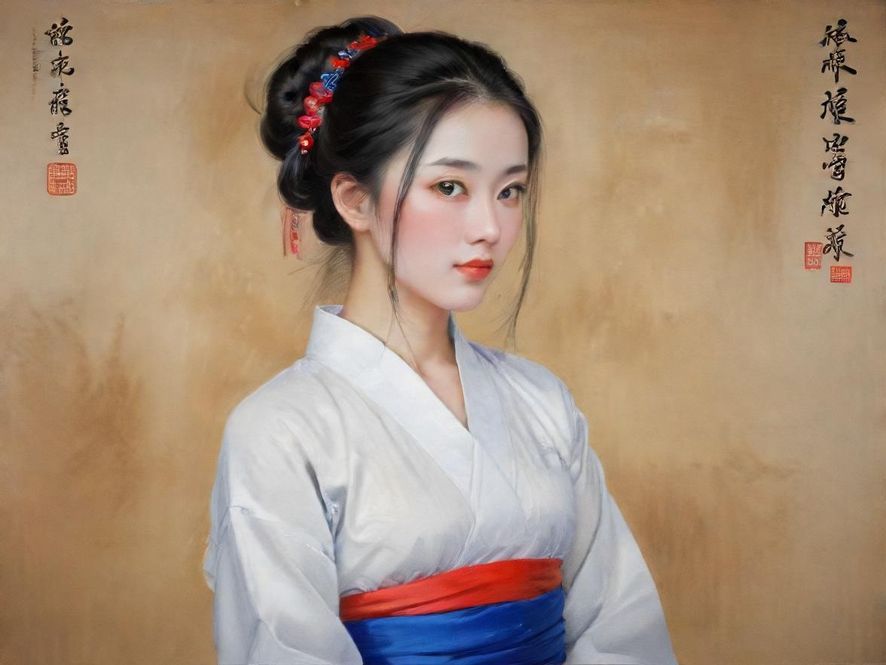 一位优雅女性的背影，俯视视角，艺术插画风格，身处惬意舒适的休闲环境。