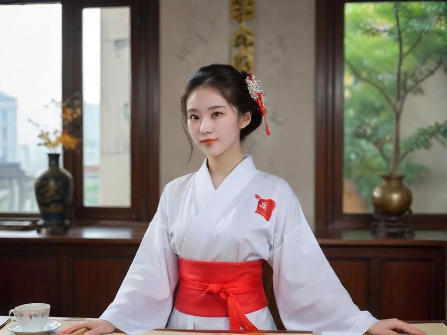 一位在静谧奢华空间中享受片刻宁静的女性侧影